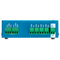 Rückseite mit I/O Ports des Damocles2 MINI Web-Relais von HW group für 4 DIs und 2 DOs.